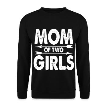 Mom of two girls - mother 2 daughters gift - Unisex Sweatshirt - black - Front - Alina (178cm) & Michal (187cm)