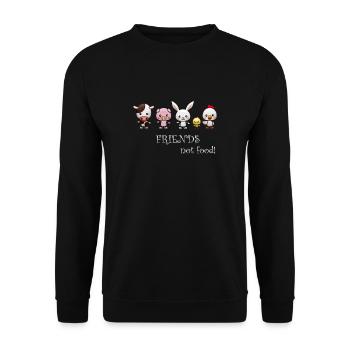 Des amis pas de la nourriture - Sweat-shirt Unisexe - noir - Devant - Alina (178cm) & Michal (187cm)