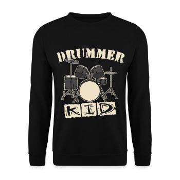 Drummer Kid - Unisex Sweatshirt - black - Front - Alina (178cm) & Michal (187cm)