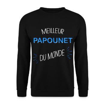 Meilleur papounet du monde - Sweat-shirt Unisexe - noir - Devant - Alina (178cm) & Michal (187cm)