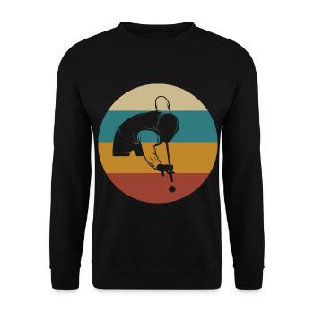 Vintage Billard Snooker für Billardspieler - Unisex Pullover - Schwarz - Vorne - Alina (178cm) & Michal (187cm)