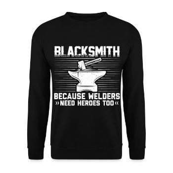 Blacksmith Metalsmith Anvil Forging Gifts - Unisex Sweatshirt - black - Front - Alina (178cm) & Michal (187cm)