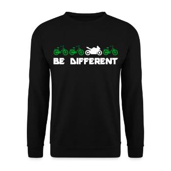be different Motorrad Motorradfahren Supersportler - Unisex Pullover - Schwarz - Vorne - Alina (178cm) & Michal (187cm)