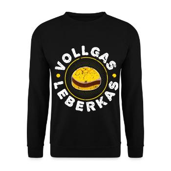 Vollgas Leberkas Fleischkäse Lustig Leberkäse - Unisex Pullover - Schwarz - Vorne - Alina (178cm) & Michal (187cm)