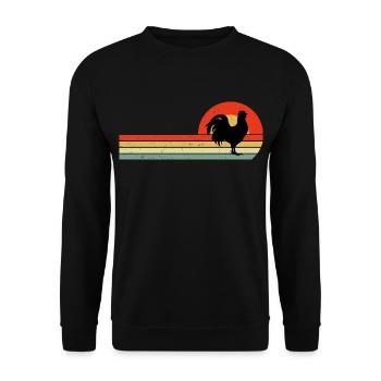 Hühnerliebhaber Geflügelzüchter Farming Vintage Retro - Unisex Pullover - Schwarz - Vorne - Alina (178cm) & Michal (187cm)