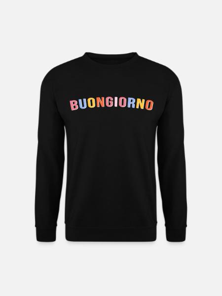 Buntes Guten-Morgen-Design mit verspielten Buchstaben - Unisex Pullover - Schwarz