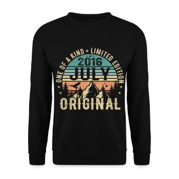 July 2016 Birthday July 2016 Birthday Gift - Unisex Sweatshirt - black - Front - Alina (178cm) & Michal (187cm)