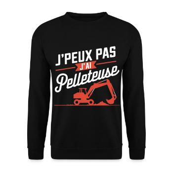 j'peux pas j'ai pelleteuse - Sweat-shirt Unisexe - noir - Devant - Alina (178cm) & Michal (187cm)