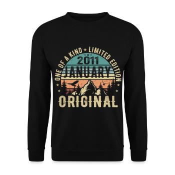 Birthday Gift January 2011 - January 2011 - Unisex Sweatshirt - black - Front - Alina (178cm) & Michal (187cm)