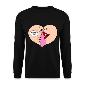Je t'aime - Sweat-shirt Unisexe - noir - Devant - Alina (178cm) & Michal (187cm)
