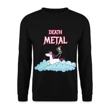 Metal Shirt Musique Licorne Squelette Drôle Cadeau - Sweat-shirt Unisexe - noir - Devant - Alina (178cm) & Michal (187cm)