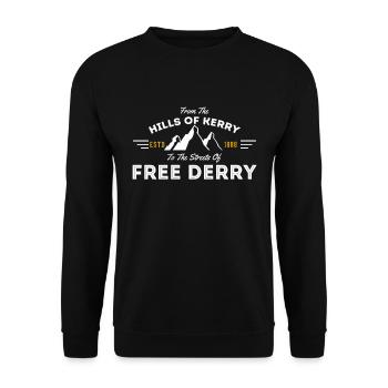 The Street Of Free Derry - Unisex Sweatshirt - black - Front - Alina (178cm) & Michal (187cm)