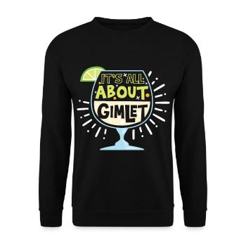 It's All About Gimlet Cocktail - Unisex Pullover - Schwarz - Vorne - Alina (178cm) & Michal (187cm)