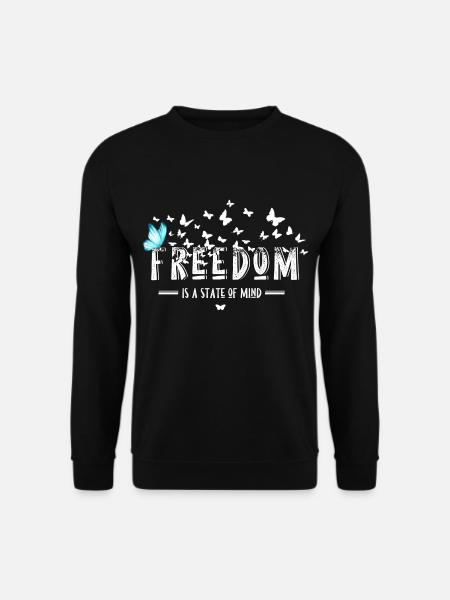 Freiheit Frieden Gerechtigkeit Liebe Schmetterling - Unisex Pullover - Schwarz
