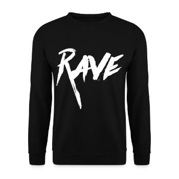 RAVE Party/Club/Festival Geschenk - Unisex Pullover - Schwarz - Vorne - Alina (178cm) & Michal (187cm)