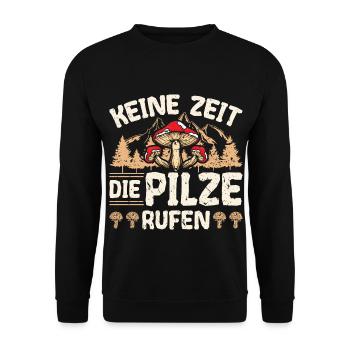 Lustiges Pilze - Unisex Pullover - Schwarz - Vorne - Alina (178cm) & Michal (187cm)