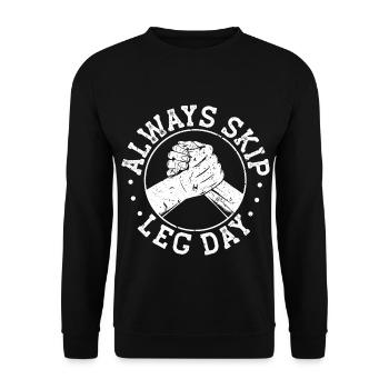 Skip Leg Day Lustiges Arm Wrestle Armdrücken - Unisex Pullover - Schwarz - Vorne - Alina (178cm) & Michal (187cm)