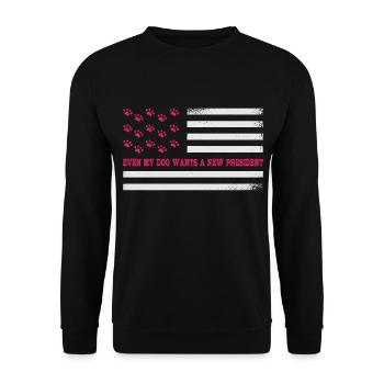 Même mon chien veut un nouveau président - Sweat-shirt Unisexe - noir - Devant - Alina (178cm) & Michal (187cm)