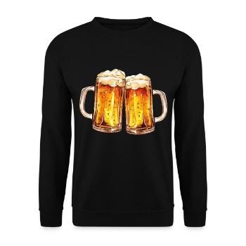 Chopes à bière Chopes à bière Verres à bière Bière à boire de l’alcool - Sweat-shirt Unisexe - noir - Devant - Alina (178cm) & Michal (187cm)