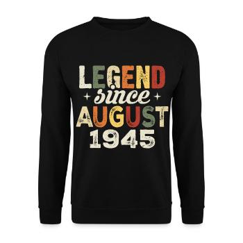 August 1945 Jahrestag August 1945 - August 1945 - Unisex Pullover - Schwarz - Vorne - Alina (178cm) & Michal (187cm)