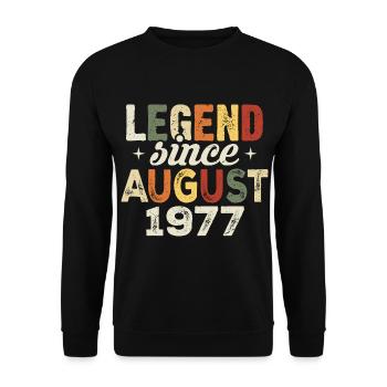Août 1977 Anniversaire Août 1977 - Août 1977 - Sweat-shirt Unisexe - noir - Devant - Alina (178cm) & Michal (187cm)