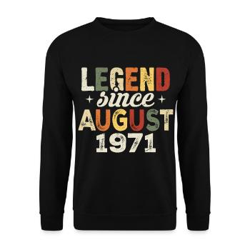 Août 1971 Anniversaire Août 1971 - Août 1971 - Sweat-shirt Unisexe - noir - Devant - Alina (178cm) & Michal (187cm)