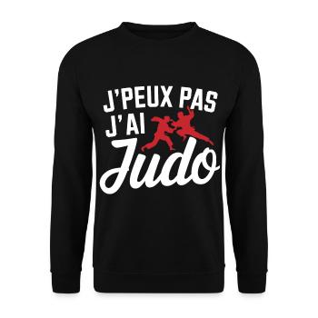j'peux pas j'ai judo - Sweat-shirt Unisexe - noir - Devant - Alina (178cm) & Michal (187cm)