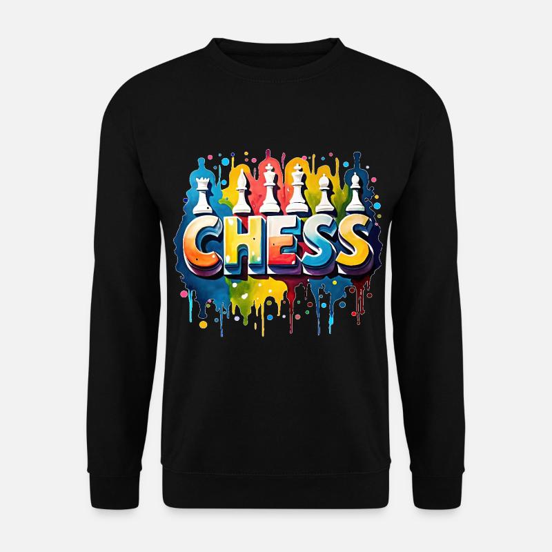 Echecs avec pièces, bordure blanche - Sweat-shirt Unisexe - noir