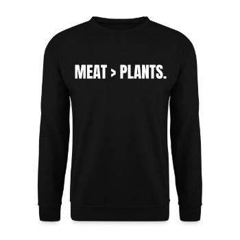 VIANDE > PLANTES | Carnivore | Déclaration basée sur la viande - Sweat-shirt Unisexe - noir - Devant - Alina (178cm) & Michal (187cm)
