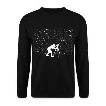 Sterne Teleskop - Unisex Pullover - Schwarz - Vorne - Alina (178cm) & Michal (187cm)