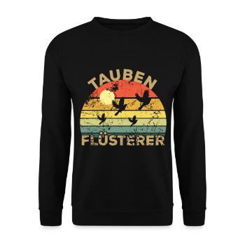Tauben Flüsterer - Unisex Pullover - Schwarz - Vorne - Alina (178cm) & Michal (187cm)