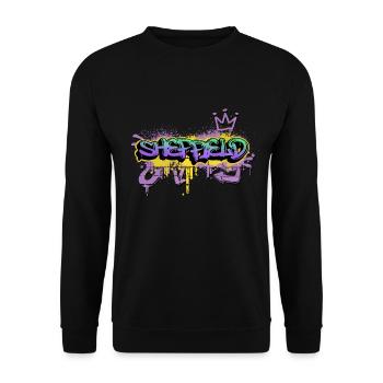 Sheffield England UK City Graffiti Spray Sprayer - Unisex Sweatshirt - black - Front - Alina (178cm) & Michal (187cm)