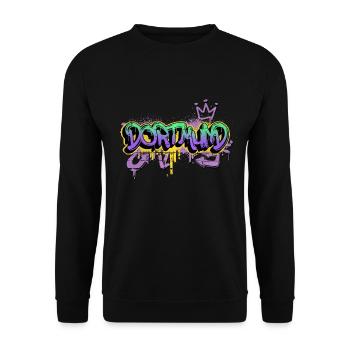 Dortmund Allemagne Ville Graffiti Spray Sprayer - Sweat-shirt Unisexe - noir - Devant - Alina (178cm) & Michal (187cm)
