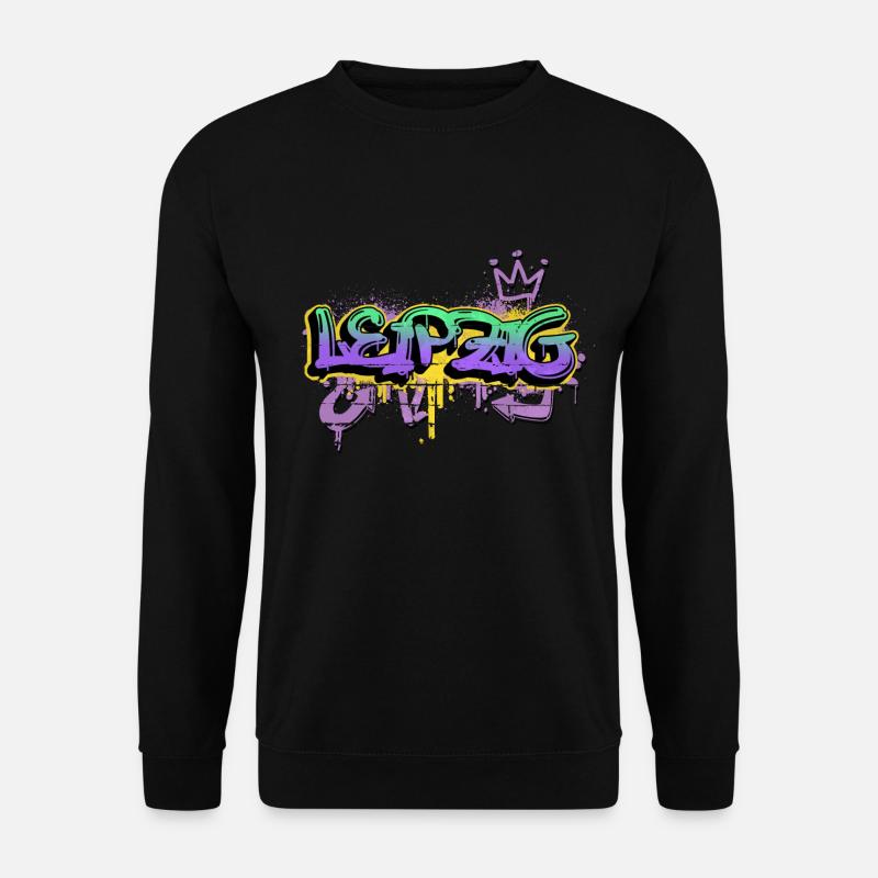 Leipzig Deutschland Stadt Graffiti Sprayer Skater - Unisex Pullover - Schwarz