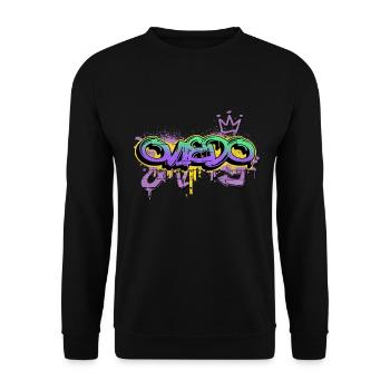 Oviedo Spanien Stadt Graffiti Spray Sprayer - Unisex Pullover - Schwarz - Vorne - Alina (178cm) & Michal (187cm)