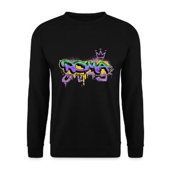 Rome Roma Italie Ville Graffiti Spray Sprayer - Sweat-shirt Unisexe - noir - Devant - Alina (178cm) & Michal (187cm)