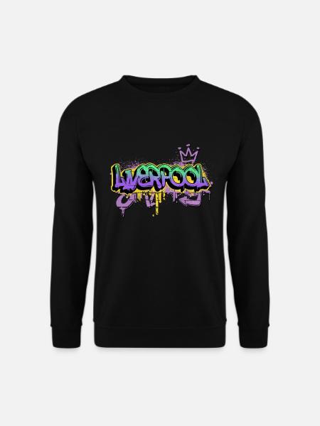Liverpool England UK Stadt Graffiti Spray Sprayer - Unisex Pullover - Schwarz