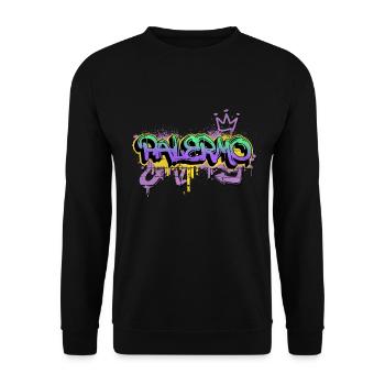 Palermo Italy City Graffiti Spray Sprayer - Unisex Sweatshirt - black - Front - Alina (178cm) & Michal (187cm)