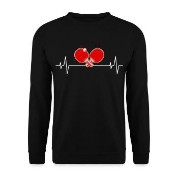 Ping Pong Master Table Tennis Paddle Heartbeat - Unisex Sweatshirt - black - Front - Alina (178cm) & Michal (187cm)
