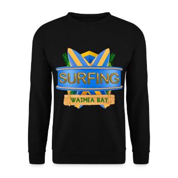 Hawaï, Surf, Waimea Bay - Sweat-shirt Unisexe - noir - Devant - Alina (178cm) & Michal (187cm)