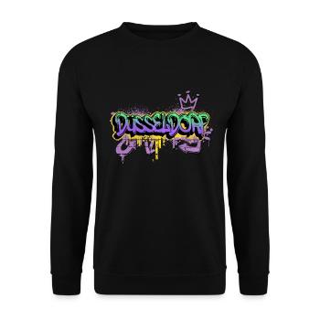 Düsseldorf Deutschland Graffiti Spray Sprayer - Unisex Pullover - Schwarz - Vorne - Alina (178cm) & Michal (187cm)