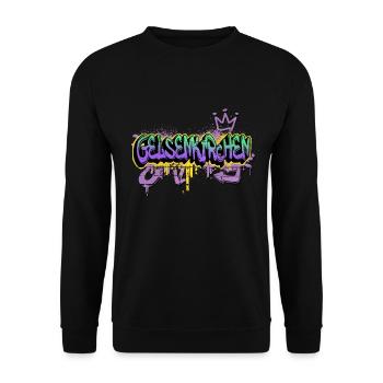 Gelsenkirchen Deutschland Stadt Graffiti Sprayer - Unisex Pullover - Schwarz - Vorne - Alina (178cm) & Michal (187cm)
