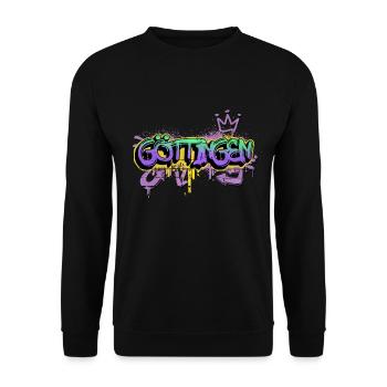 Göttingen Deutschland Stadt Graffiti Spray Sprayer - Unisex Pullover - Schwarz - Vorne - Alina (178cm) & Michal (187cm)