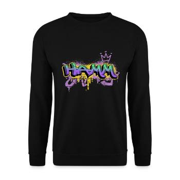 Hamm Deutschland Stadt Graffiti Spray Sprayer - Unisex Pullover - Schwarz - Vorne - Alina (178cm) & Michal (187cm)