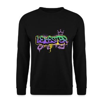 Leicester England UK City Graffiti Spray Sprayer - Unisex Sweatshirt - black - Front - Alina (178cm) & Michal (187cm)