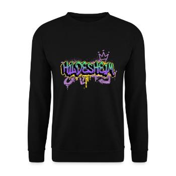 Hildesheim Deutschland Graffiti Spray Sprayer - Unisex Pullover - Schwarz - Vorne - Alina (178cm) & Michal (187cm)