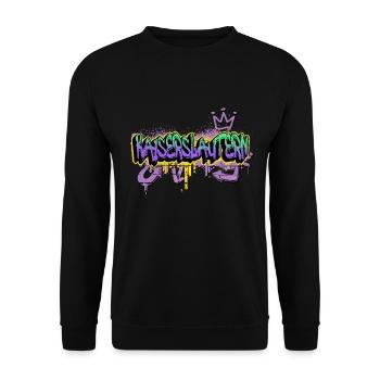 Kaiserslautern Deutschland Graffiti Spray Sprayer - Unisex Pullover - Schwarz - Vorne - Alina (178cm) & Michal (187cm)