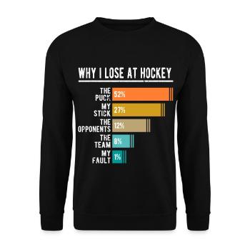 Lustiges Eishockey - Unisex Pullover - Schwarz - Vorne - Alina (178cm) & Michal (187cm)