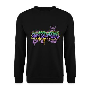 Skateboarding Skater Board Graffiti Spray Sprayer - Unisex Pullover - Schwarz - Vorne - Alina (178cm) & Michal (187cm)