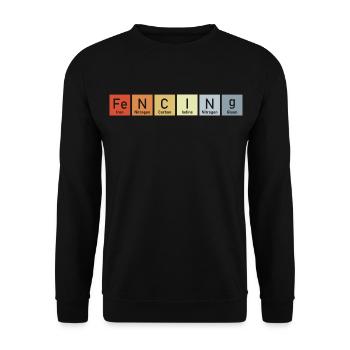 Fechten Periodensystem der Elemente - Unisex Pullover - Schwarz - Vorne - Alina (178cm) & Michal (187cm)